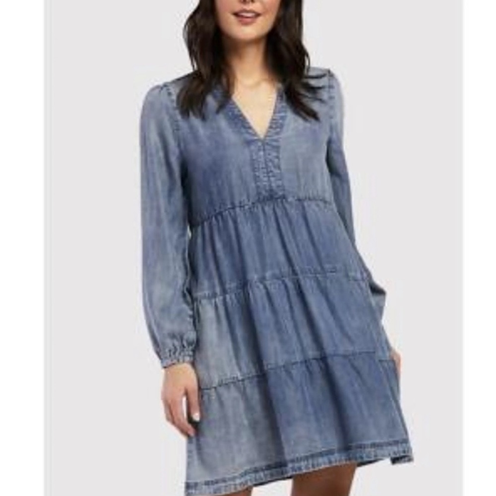 Velvet‎ Heart Chambray Long Sleeve Dress